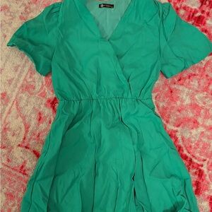 Chic Teal Wrap Dress